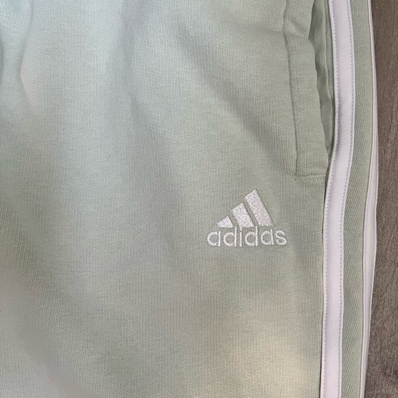 Adidas Mint Green Sweatpants with White Stripes - Picture 2 of 5